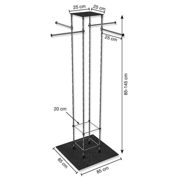 Kleiderständer^DecoWoerner Abhängeständer LOFT, 85 - 145 Cm Hoch schwarz