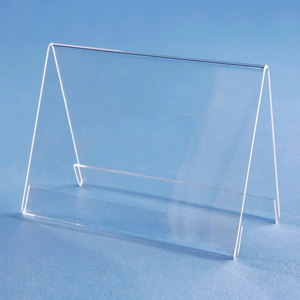 Preisauszeichnung^DecoWoerner Acryl-Dachständer, DIN A6 Quer transparent