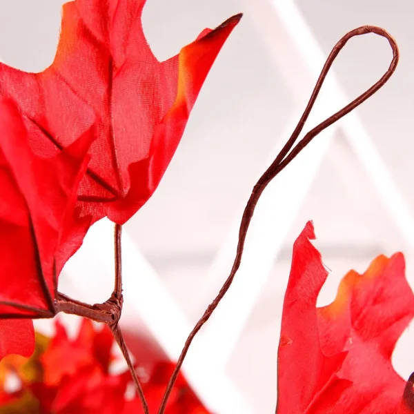 Herbstdeko | Girlanden & Ranken^DecoWoerner Ahorn-Blätterranke - Grün 180 Cm rot