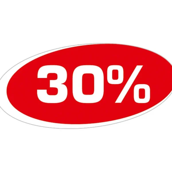 Verkaufsaktionen Bewerben^DecoWoerner Ankleber "30 %" mehrfarbig