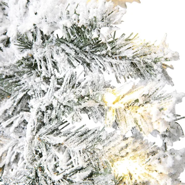 Weihnachtsgirlanden^DecoWoerner Beflockte Tannengirlande Mit LED IP 20, 270 Cm weiß