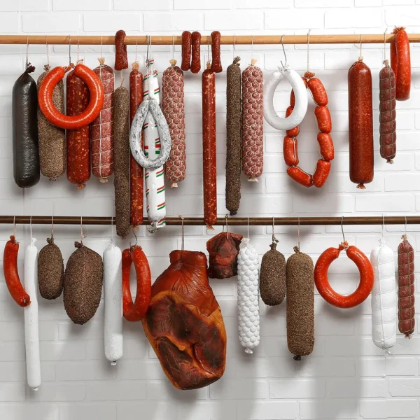 Fleisch & Wurst^DecoWoerner Bergisches-Mettwurst-Pärchen, Lebensmittel-Attrappe 13 Cm rot