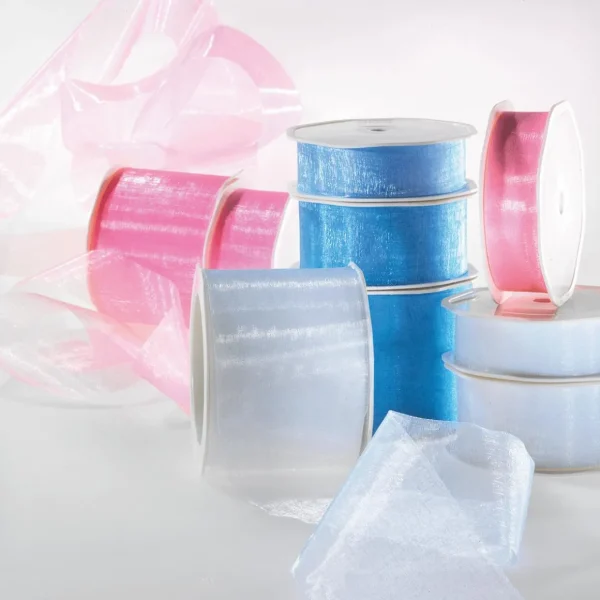 Geschenkband^DecoWoerner Chiffonband 38 Mm, 25 M, Hell blau