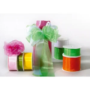 Geschenkband^DecoWoerner Chiffonband 38 Mm, 25 M, orange