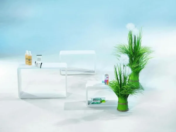 Warenpräsentation^DecoWoerner Deko Regal Set "Lounge" weiß