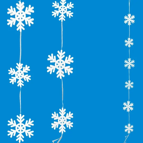Winterdeko^DecoWoerner Deko Schneeflocken-Girlande 150 Cm weiß