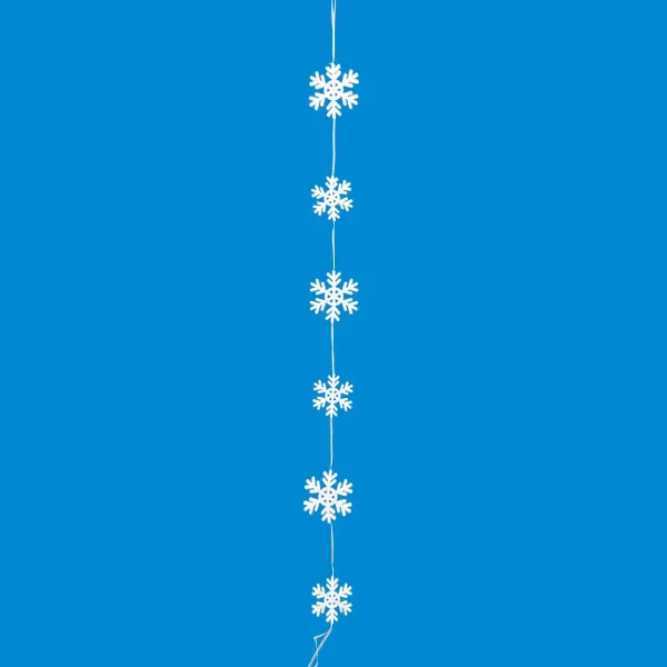 Winterdeko^DecoWoerner Deko Schneeflocken-Girlande 150 Cm weiß