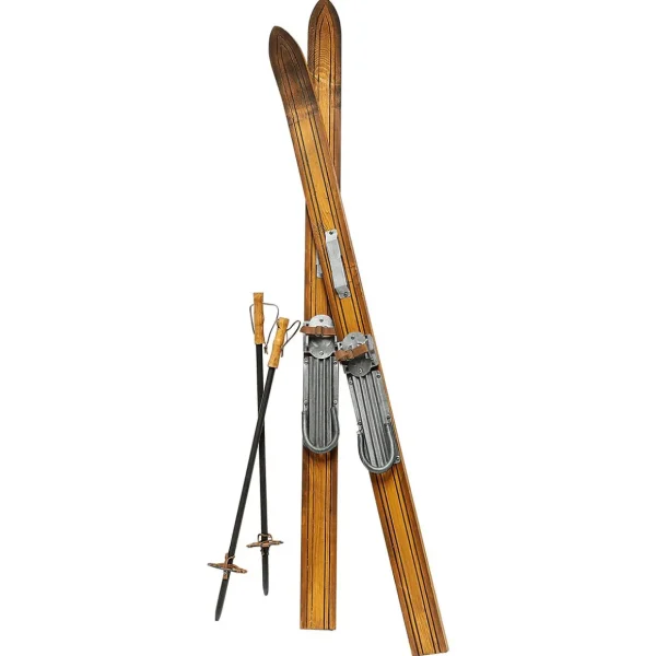 Winterdeko | Xxl Weihnachtsdeko^DecoWoerner Deko Ski Aus Holz, 140 Cm Lang Naturholz