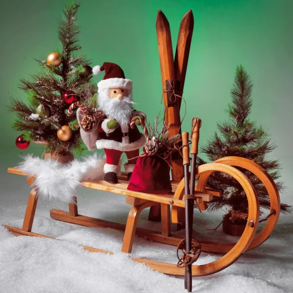 Winterdeko | Xxl Weihnachtsdeko^DecoWoerner Deko Ski Aus Holz, 140 Cm Lang Naturholz