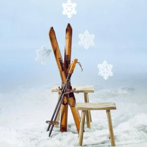 Winterdeko | Xxl Weihnachtsdeko^DecoWoerner Deko Ski Aus Holz, 140 Cm Lang Naturholz