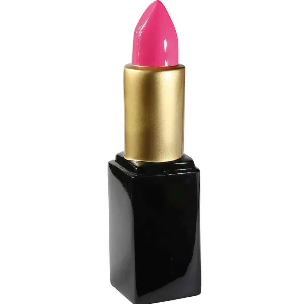 Themen-Deko^DecoWoerner Deko-Lippenstift 60 Cm, Pink-gold-schwarz rosa