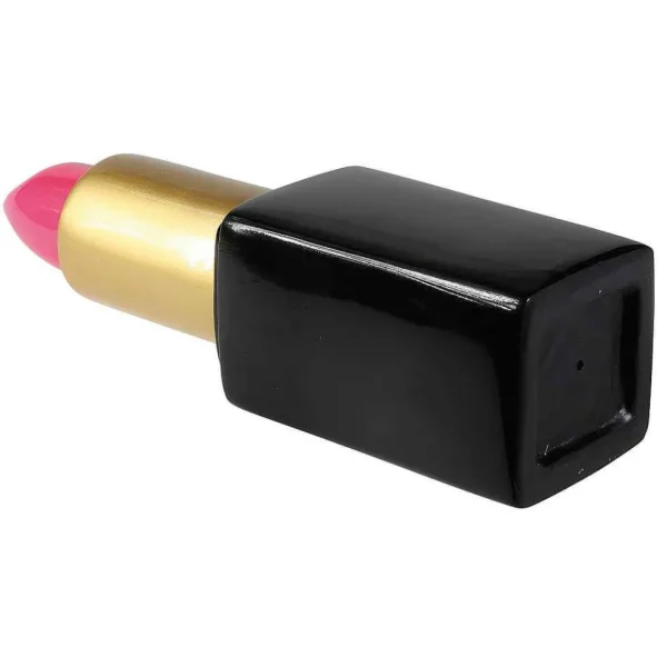 Themen-Deko^DecoWoerner Deko-Lippenstift 60 Cm, Pink-gold-schwarz rosa