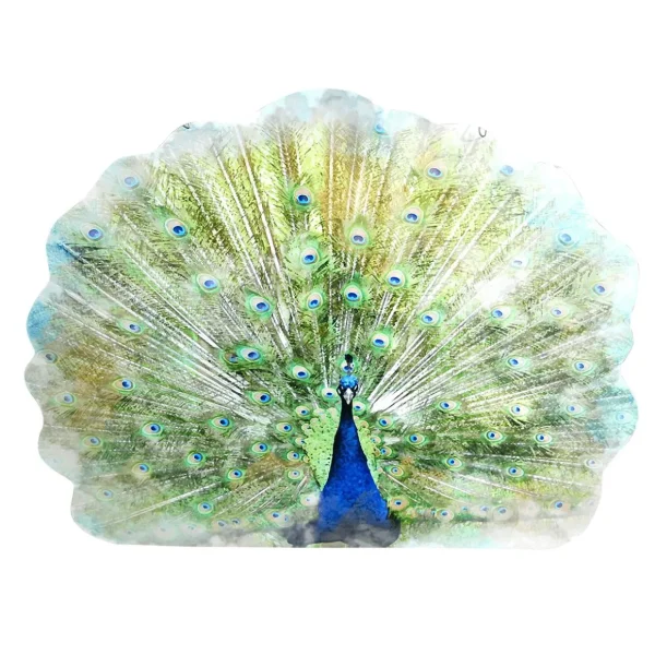 Dekotiere^DecoWoerner Display-Hänger "Pfau" 62 Cm Hoch grün