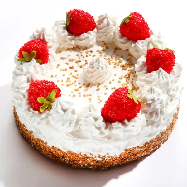 Brot & Kuchen^DecoWoerner Erdbeersahne Torte Lebensmittel-Attrappe rot