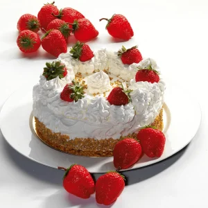 Brot & Kuchen^DecoWoerner Erdbeersahne Torte Lebensmittel-Attrappe rot
