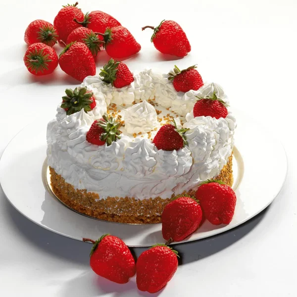Brot & Kuchen^DecoWoerner Erdbeersahne Torte Lebensmittel-Attrappe rot