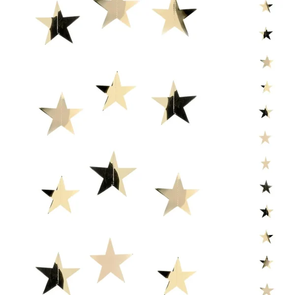 Weihnachtssterne^DecoWoerner Folien-Sternenkette 7 Cm Ø, 200 Cm, 3 Stück gold