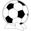 Themen-Deko^DecoWoerner Fußball-Display Tischaufsteller 22 Cm Ø schwarz
