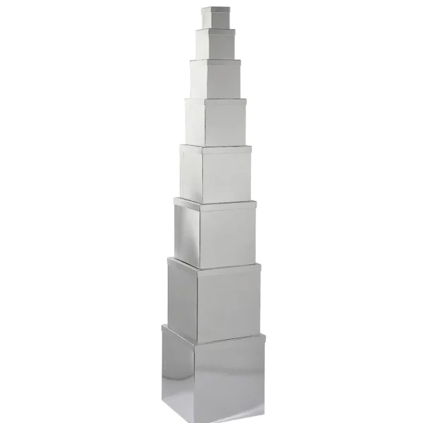 Geschenkboxen^DecoWoerner Geschenkkartonage Majestic Metallic, , 8tlg. silber