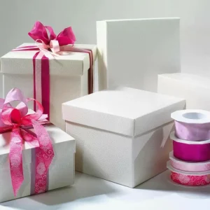 Geschenkboxen^DecoWoerner Geschenkkartons 38 X 26 X 10 Cm, Elfenbein 10 Stück weiß