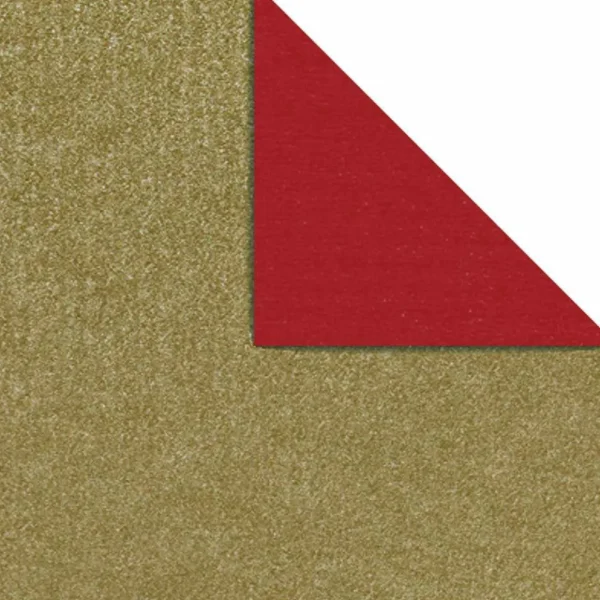Geschenkpapier^DecoWoerner Geschenkpapier Bicolor Secare Rolle 50 Cm, 100 M, Gold rot