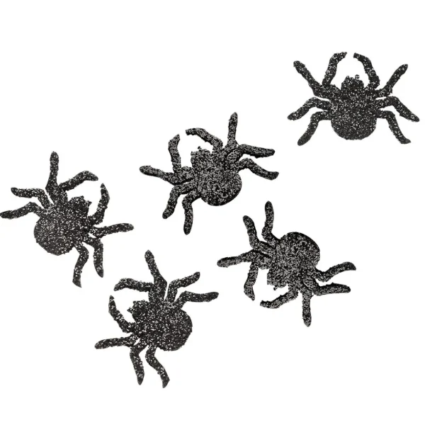 Dekotiere | Streudeko^DecoWoerner Glitzernde Deko Spinnen 72 Stück 4 Cm Ø schwarz