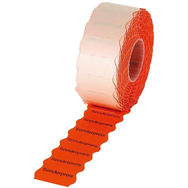 Preisauszeichnung^DecoWoerner Haftetiketten 26 X 12 Mm, Leucht rot