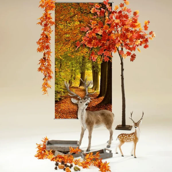 Dekotiere | Herbstdeko^DecoWoerner Hirsch Deko-Tier Mit Geweih 83 X 40 X 90 Cm (L X B X H) braun