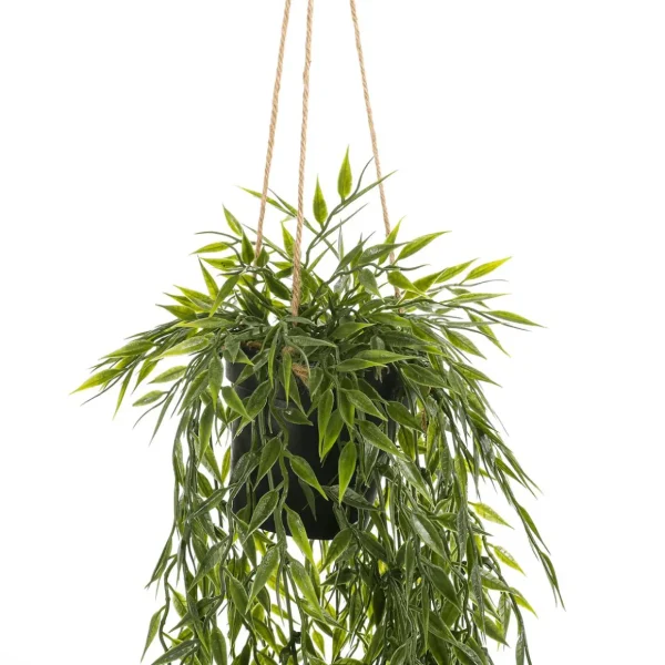 Hängepflanzen^DecoWoerner Hängende Bambus Ampel-Kunstpflanze 50 Cm grün