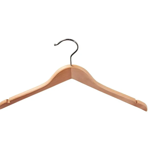 Kleiderbügel^DecoWoerner Holz-Kleiderbügel Mit Kerben, Gewinkelt 45 Cm, 1 Karton A´50 Stück Beige