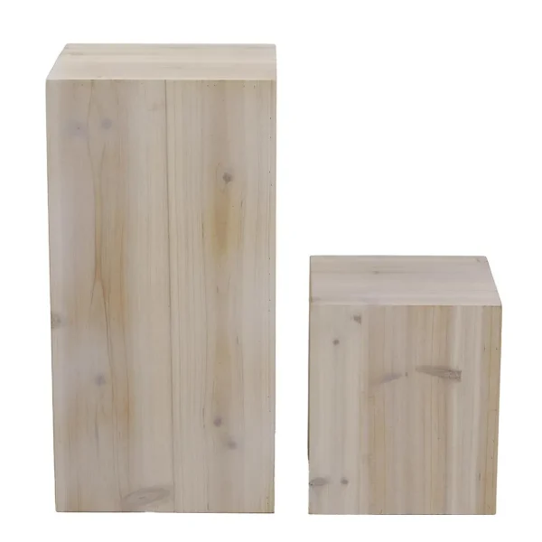 Warenpräsentation | Naturdeko^DecoWoerner Holz-Minisäulen Set Natur Beige