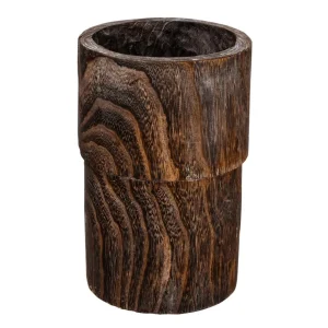 Naturdeko | Pflanzengefäße & Dekorationshilfen^DecoWoerner Holz-Vase 28,50 Cm Dunkel braun
