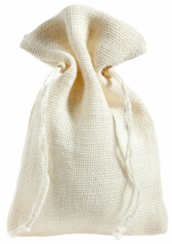 Geschenksäckchen^DecoWoerner Jutesäckchen, 22 Cm, Creme 10 Stück weiß
