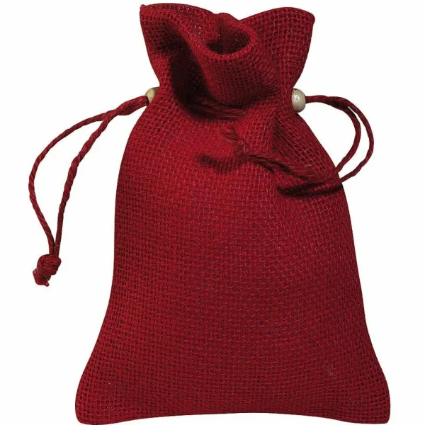 Geschenksäckchen^DecoWoerner Jutesäckchen, 18 Cm, 10 Stück rot