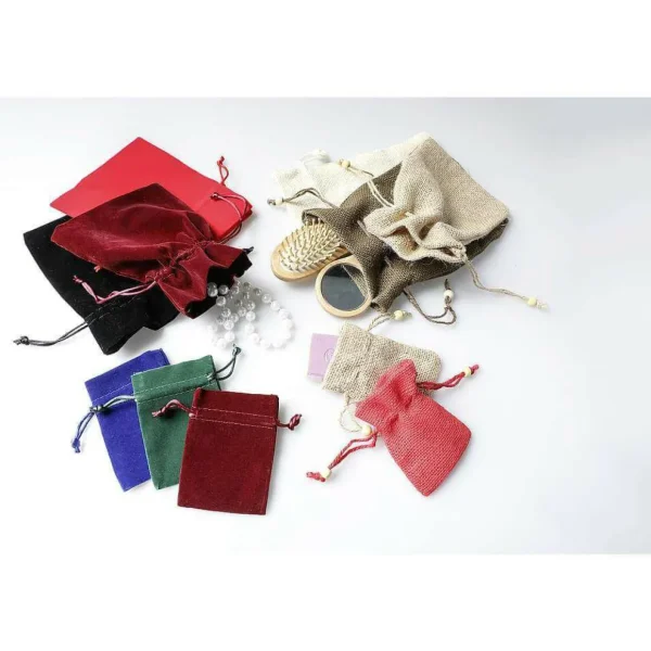 Geschenksäckchen^DecoWoerner Jutesäckchen, 18 Cm, 10 Stück rot