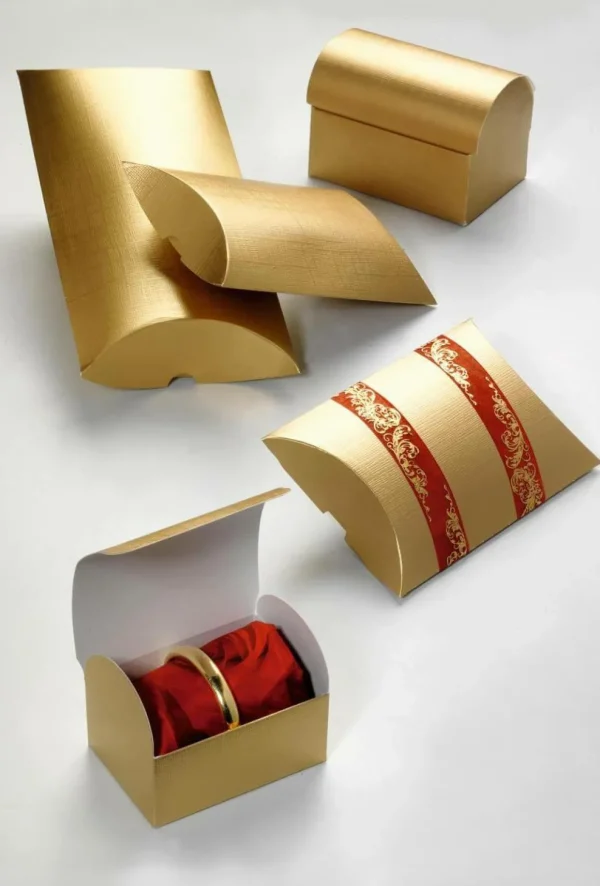 Geschenkboxen^DecoWoerner Kissenschachtel 24 Cm Lang, 10 Stück, gold