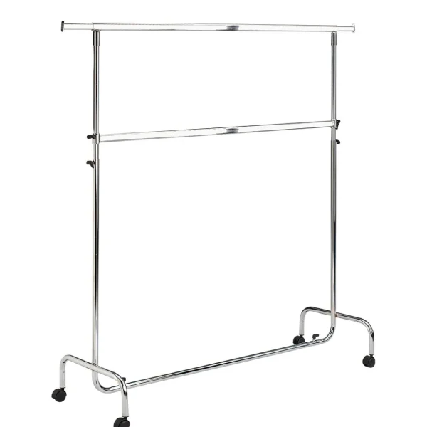 Kleiderständer^DecoWoerner Kleiderständer Mit Rollen Höhenverstellbar 150 Cm silber