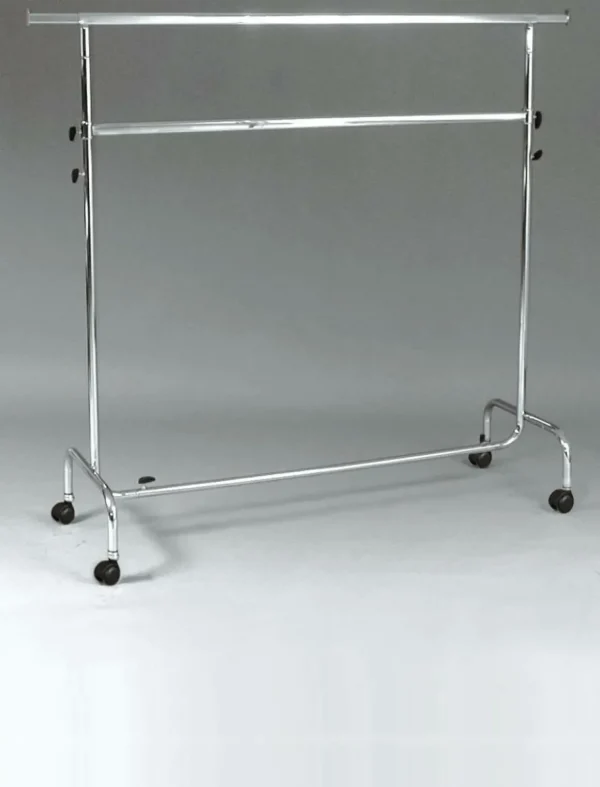 Kleiderständer^DecoWoerner Kleiderständer Mit Rollen Höhenverstellbar 150 Cm silber