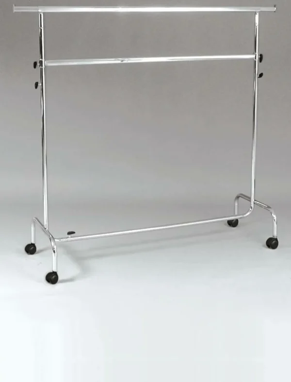 Kleiderständer^DecoWoerner Kleiderständer Mit Rollen Höhenverstellbar 150 Cm silber