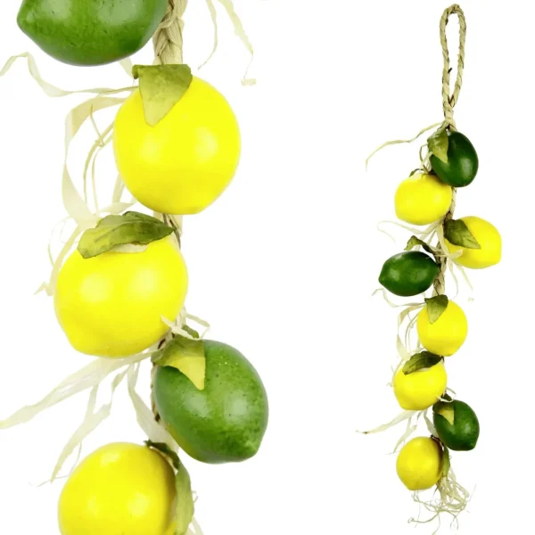 Obst & Früchte^DecoWoerner Künstliche Zitronen-Limetten Ranke 53 Cm mehrfarbig