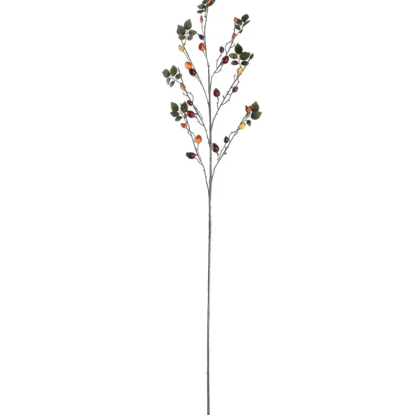 Äste & Zweige^DecoWoerner Künstlicher Hagebutten-Zweig 95 Cm Rot braun