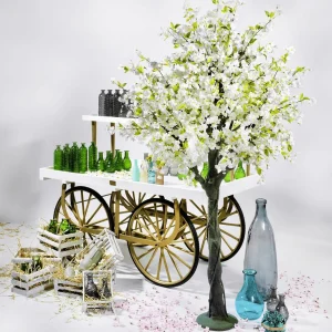Kunstbäume^DecoWoerner Künstlicher Kirschblüten Baum , 220 Cm weiß