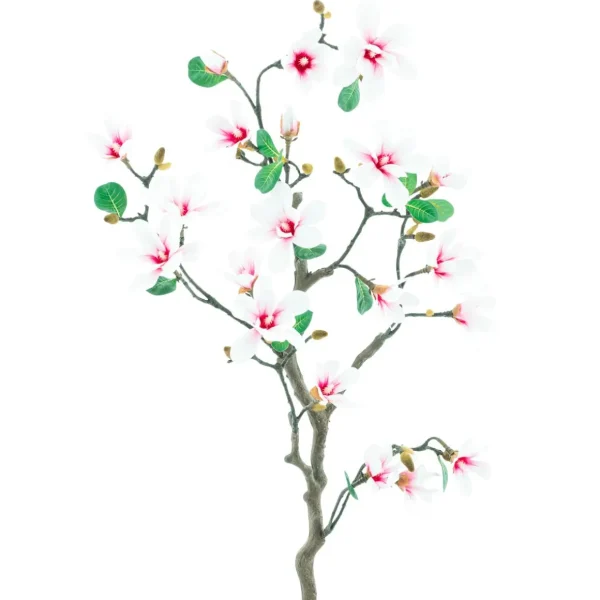 Äste & Zweige^DecoWoerner Künstlicher Magnolien Deko Zweig 120 Cm weiß