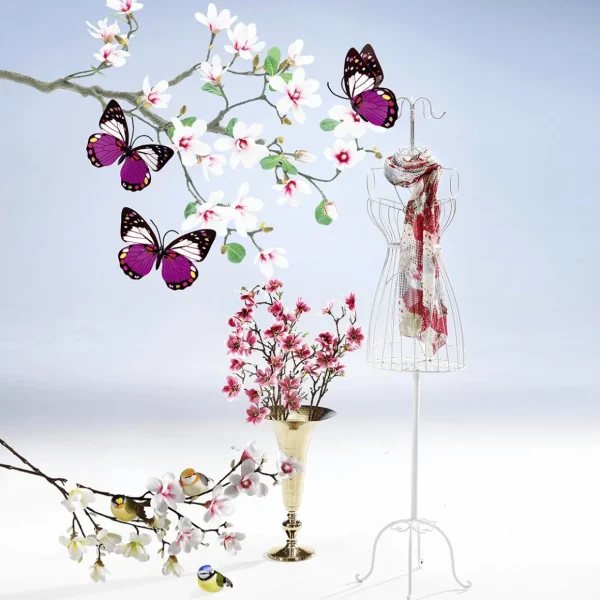 Äste & Zweige^DecoWoerner Künstlicher Magnolien Deko Zweig 120 Cm weiß
