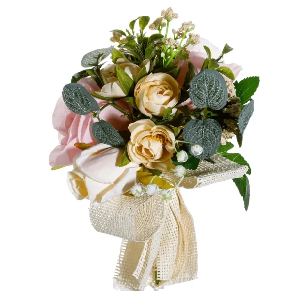 Blumensträuße & Blumenkränze^DecoWoerner Künstlicher Mini Rosen-Blumenstrauß-Mix 20 Cm rosa
