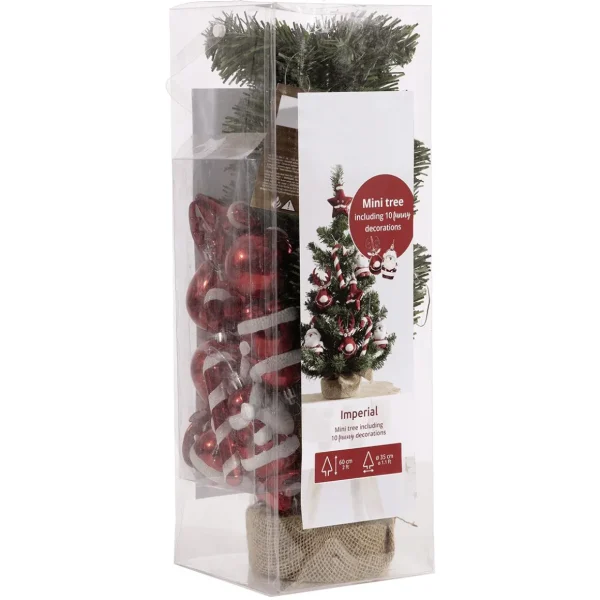 Tischbäume & Tannenzweige | Künstliche Weihnachtsbäume^DecoWoerner Künstlicher Tannenbaum DIY Mit em Schmuck, 60 Cm rot