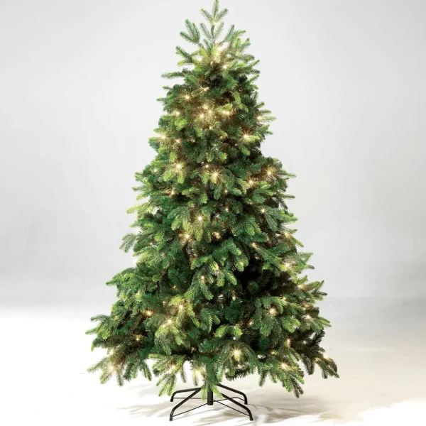 Künstliche Weihnachtsbäume^DecoWoerner Künstlicher Weihnachtsbaum Edeltanne Mit LED 240 Cm grün