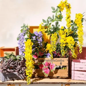 Frühlingsdeko | Äste & Zweige^DecoWoerner Künstlicher Zweig Wisteria Laburnum, 140 Cm, Lila blau