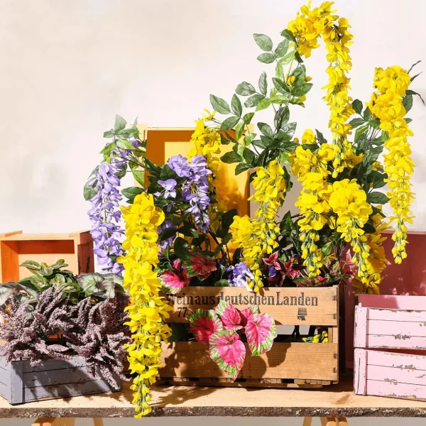 Frühlingsdeko | Äste & Zweige^DecoWoerner Künstlicher Zweig Wisteria Laburnum, 140 Cm, Lila blau