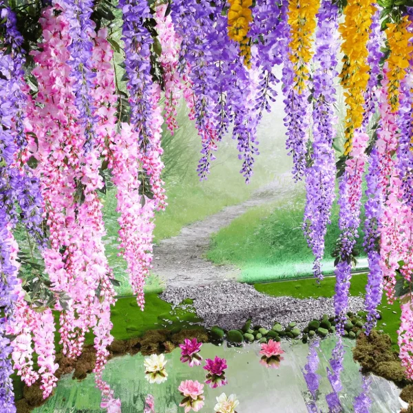 Frühlingsdeko | Äste & Zweige^DecoWoerner Künstlicher Zweig Wisteria Laburnum, 140 Cm, Lila blau